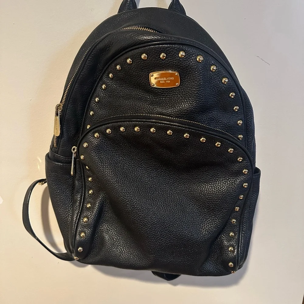 Michael Kors Black Backpack with Gold Accents - Picture 1 of 1